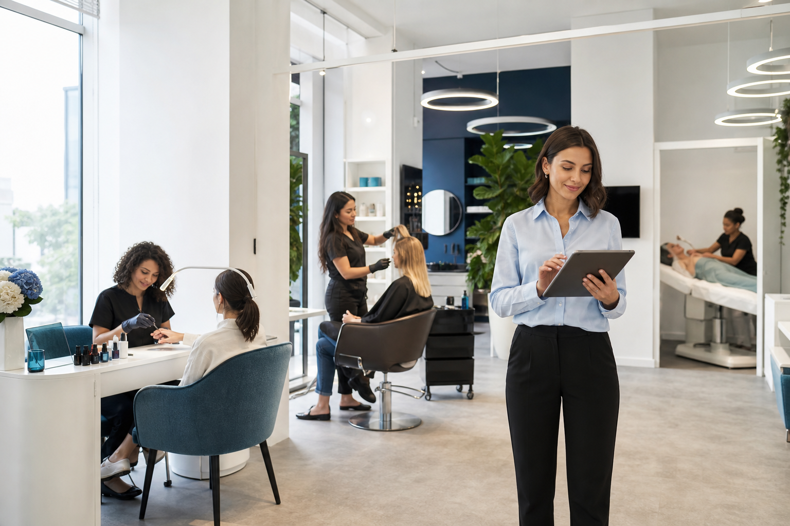 Intérieur d’un coworking beauté